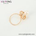 15458 xuping 18k bañado en oro moda funky imitación elegante perla anillo para damas